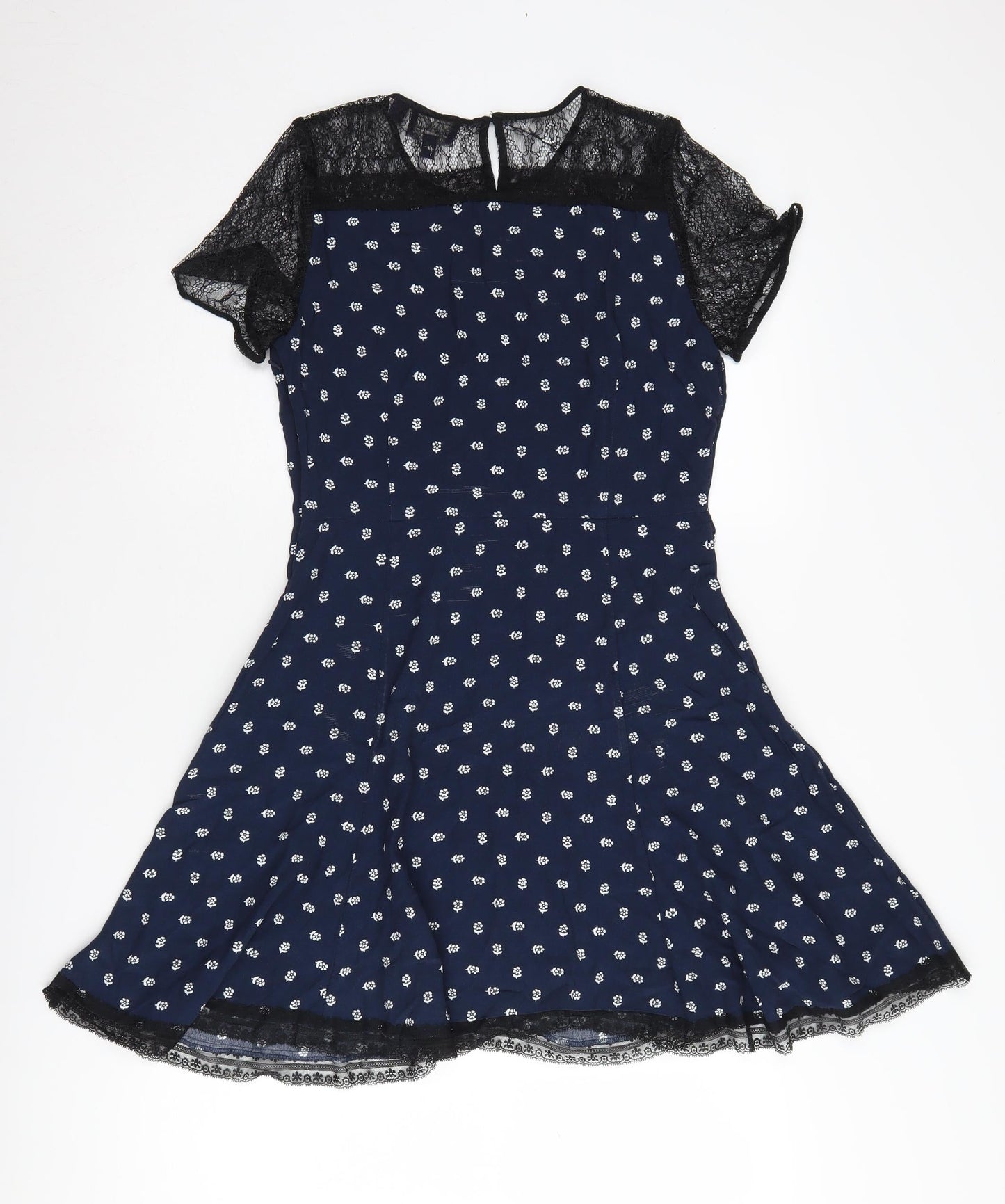Jack Wills Women's Blue Floral Lace Dress Size 10