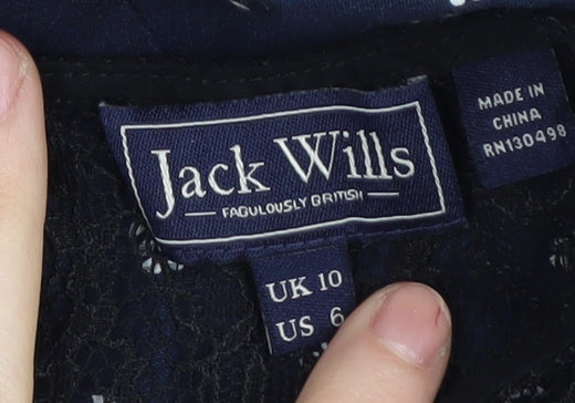 Jack Wills Women's Blue Floral Lace Dress Size 10
