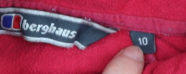 Berghaus Women's Red Fleece Sweatshirt 1/4 Zip Size 10