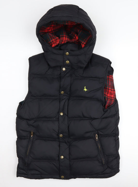 Womens UK Size S Regular Jack Wills Black Nylon Waistcoat