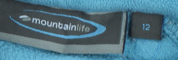Mountain Life Women's Blue Fleece Henley Sweatshirt Size 12