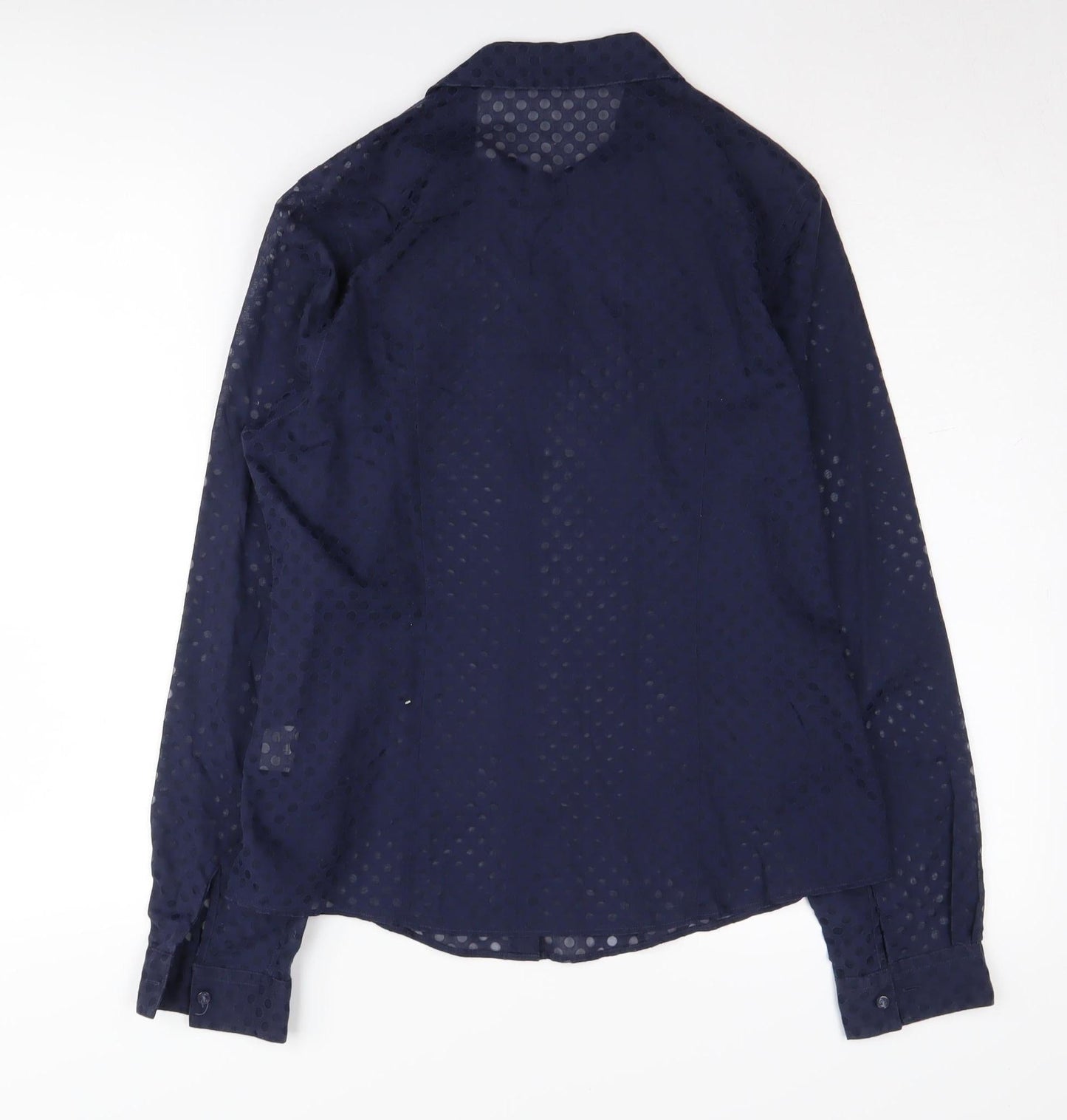 Kew.159 Women's Blue Polka Dot Button-Up Shirt