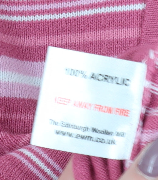Brand and care label for Honor Millburn Women's Pink Striped Cardigan M