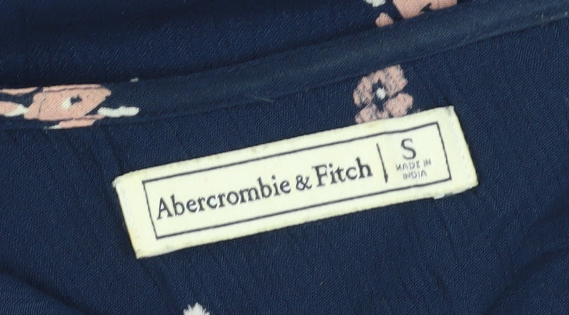 Abercrombie & Fitch Women's Blue Floral Blouse, Size S
