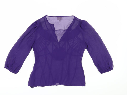 Womens UK Size 12 Karen Millen Purple Polyester Blouse