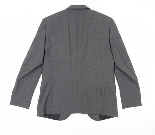 T.M. Lewin Men's Grey Blazer 40S Regular Fit Business