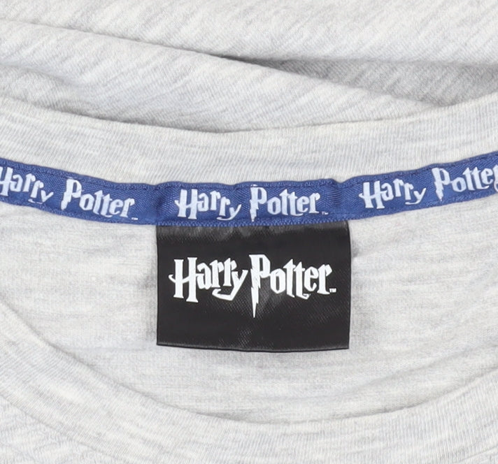 Harry Potter Unisex Grey T-Shirt, Size S, Long Sleeve