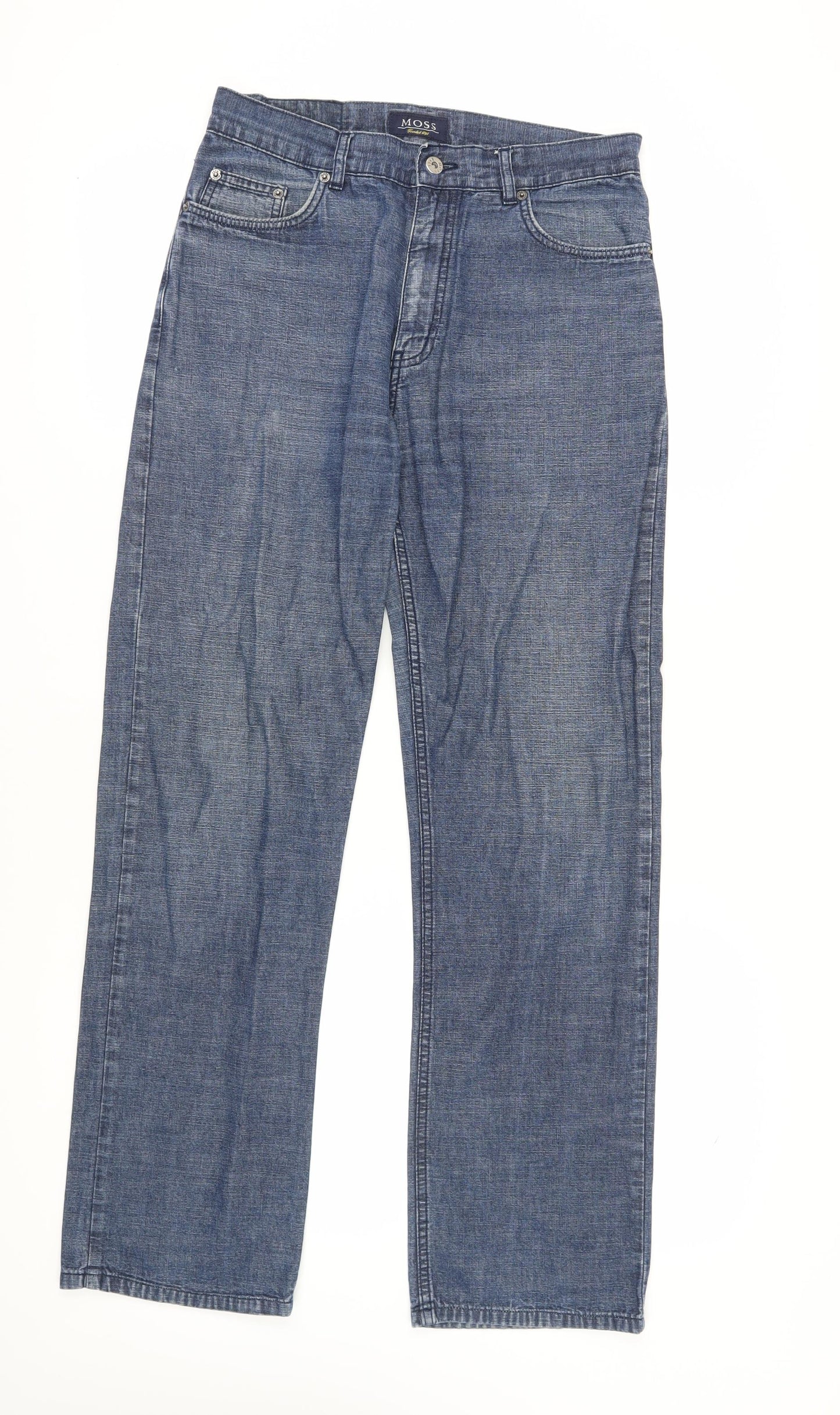 Moss Men's Blue Straight Jeans Size 32