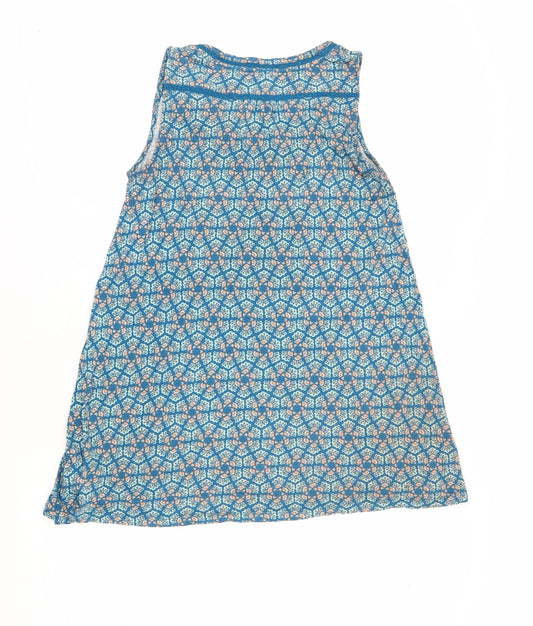 White Stuff Women's Blue Floral A-Line Dress - Size 10, Summer