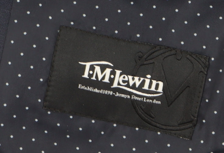 T.M Lewin Men's Blue Blazer 40L Wool Blend Formal