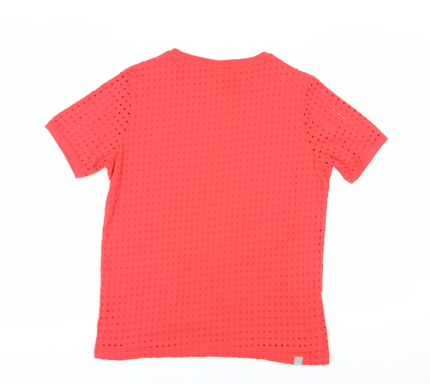 Bench Women's Red T-Shirt S Short Sleeve Crew Neck