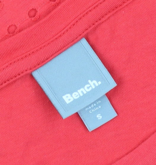 Bench Women's Red T-Shirt S Short Sleeve Crew Neck