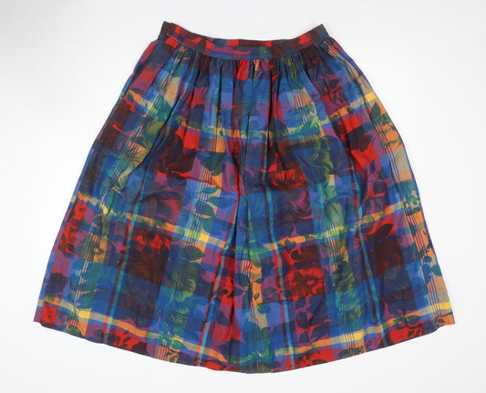 St Michael Women's Multicoloured Long A-Line Skirt, Size 16L