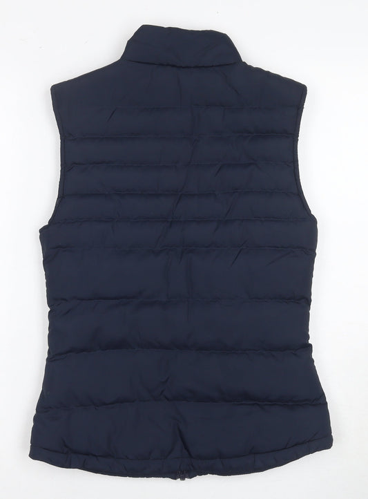 Jack Wills Women's Blue Puffer Waistcoat - Size 6