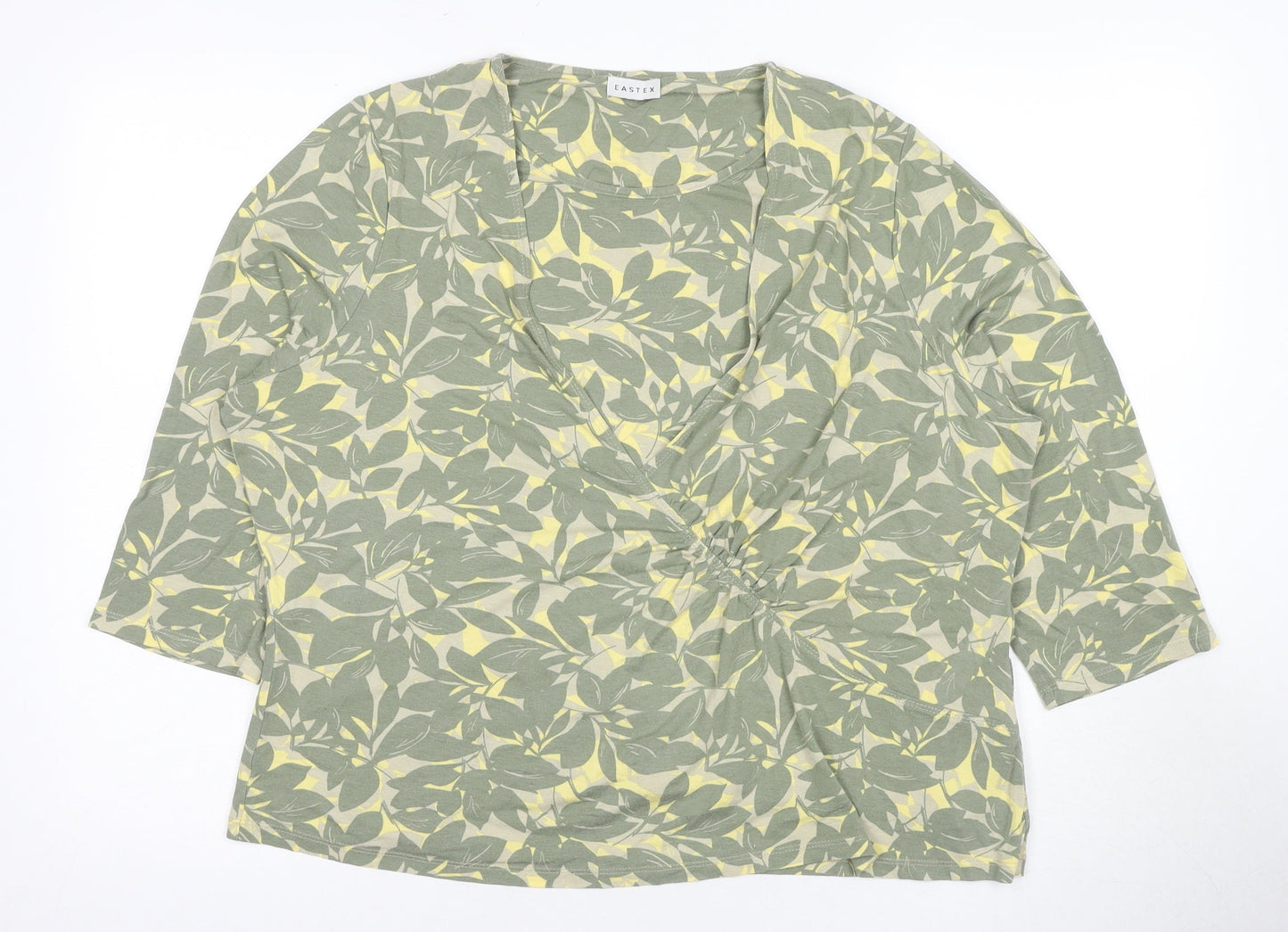 Eastex Women's Green Floral Wrap Blouse Size 18