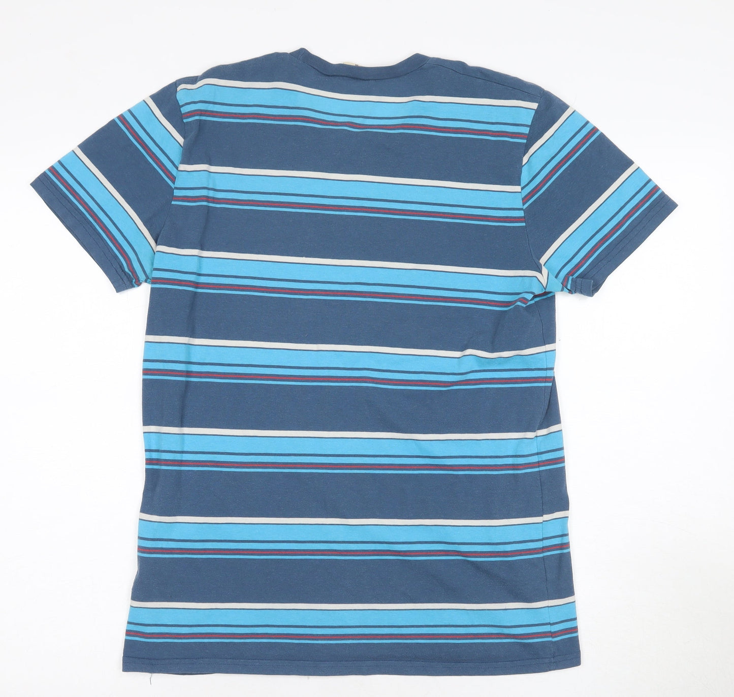 Hollister Men's Blue Striped T-Shirt M Short Sleeve