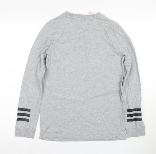 Adidas Unisex Grey Long Sleeve Jersey T-Shirt