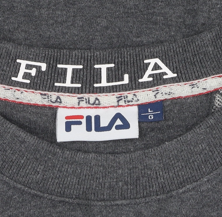 FILA Men's Grey Pullover Sweatshirt Logo L