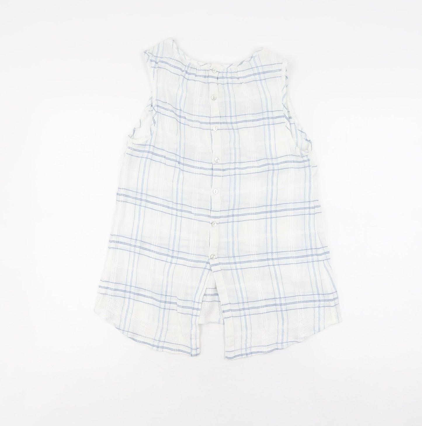 Fatface Women Ivory Check Tunic Blouse Size 8