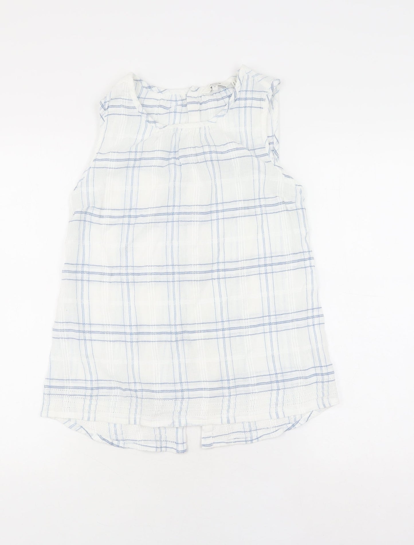 Fatface Women Ivory Check Tunic Blouse Size 8