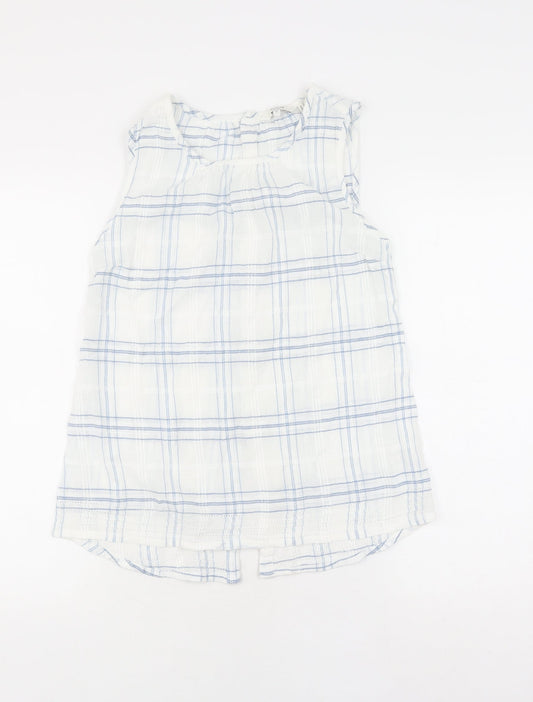 Fatface Women Ivory Check Tunic Blouse Size 8