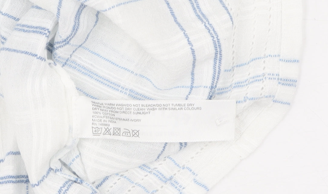 Fatface Women Ivory Check Tunic Blouse Size 8