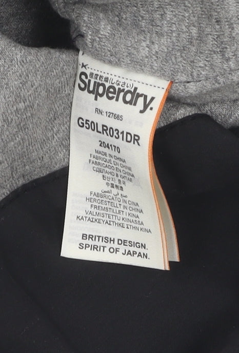 Superdry Unisex Black Hooded Puffer Waistcoat L Winter