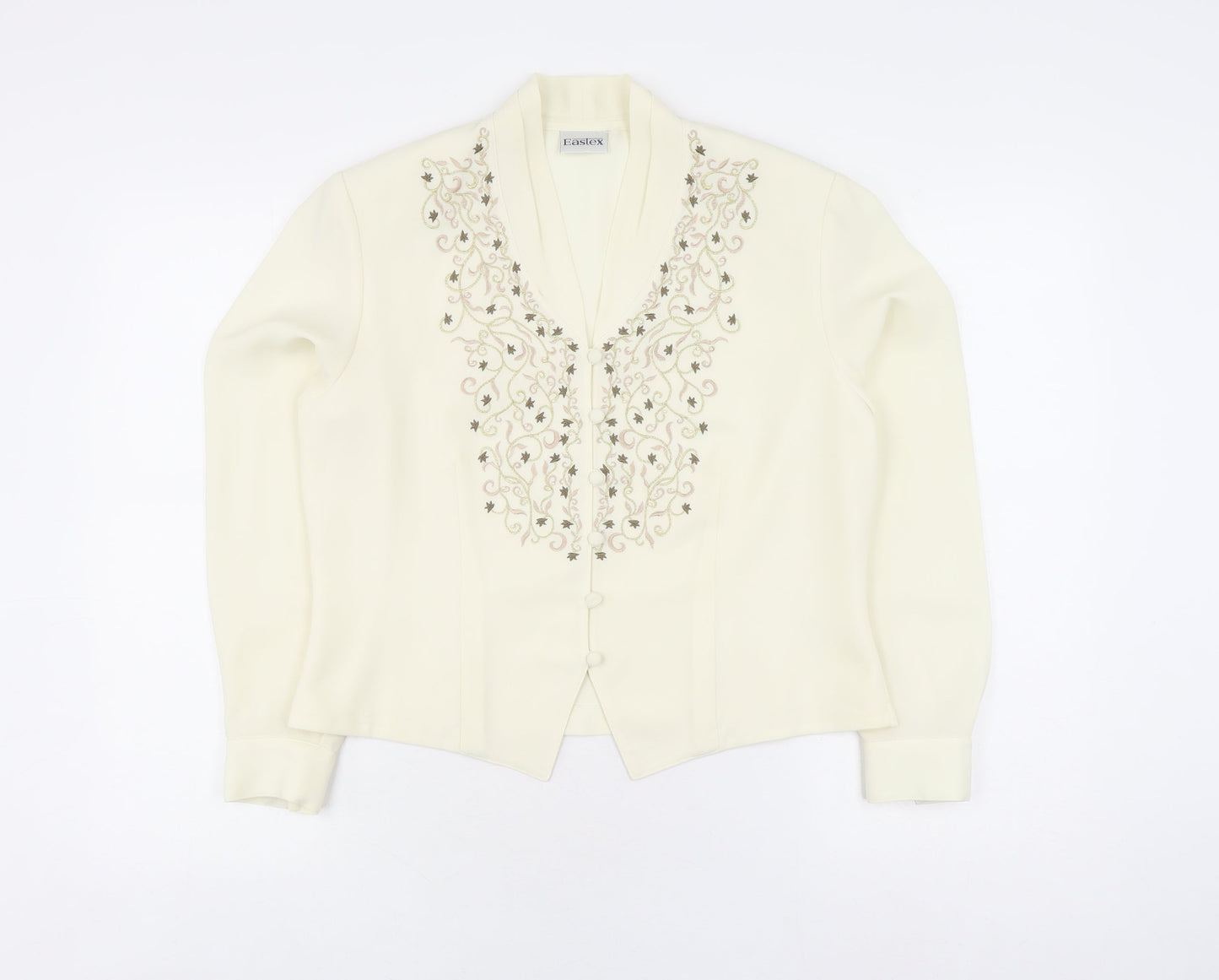 Eastex Women's Ivory Embroidered Tunic Blouse Size 12