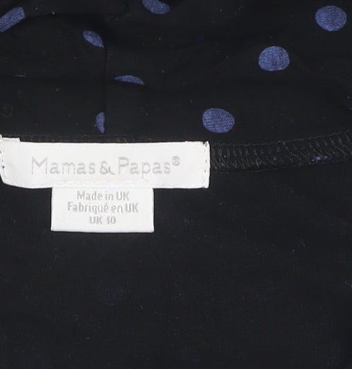 Mamas & Papas Women's Black Polka Dot Dress Size 10