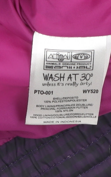 Animal Women's Purple Puffer Jacket Coat - Size 10, Winter Style