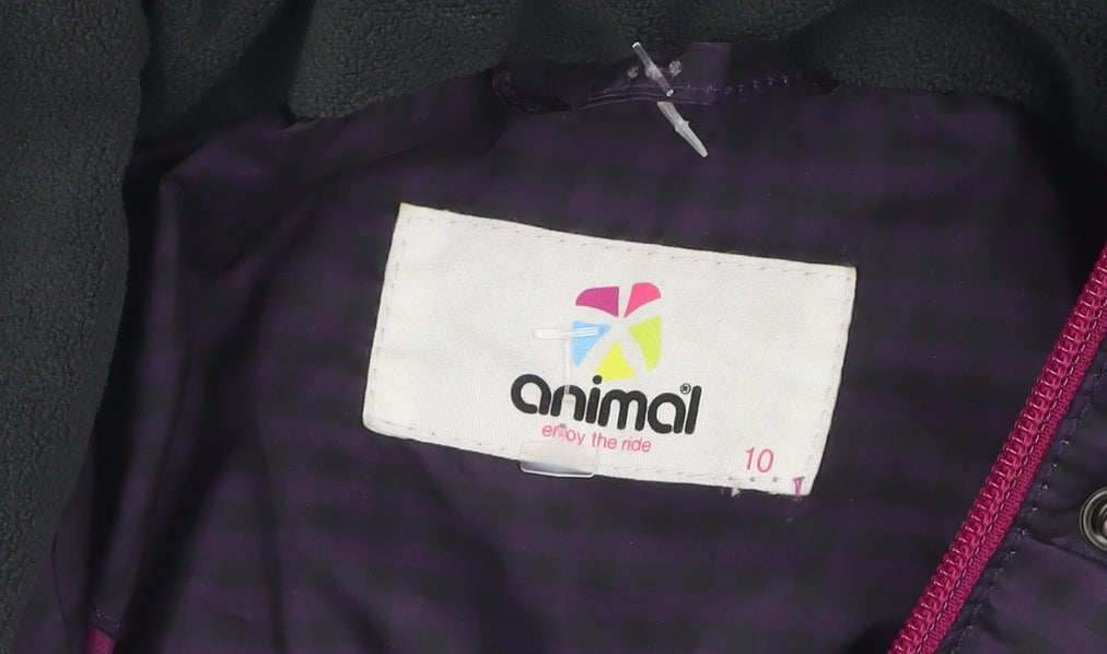 Animal Women's Purple Puffer Jacket Coat - Size 10, Winter Style