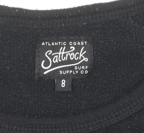 Saltrock Women's Black Crew Neck Pullover Jumper Size 8