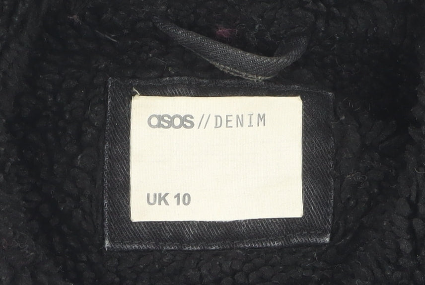 Additional view of ASOS Women's Black Denim Jacket, size 10, Button Casual