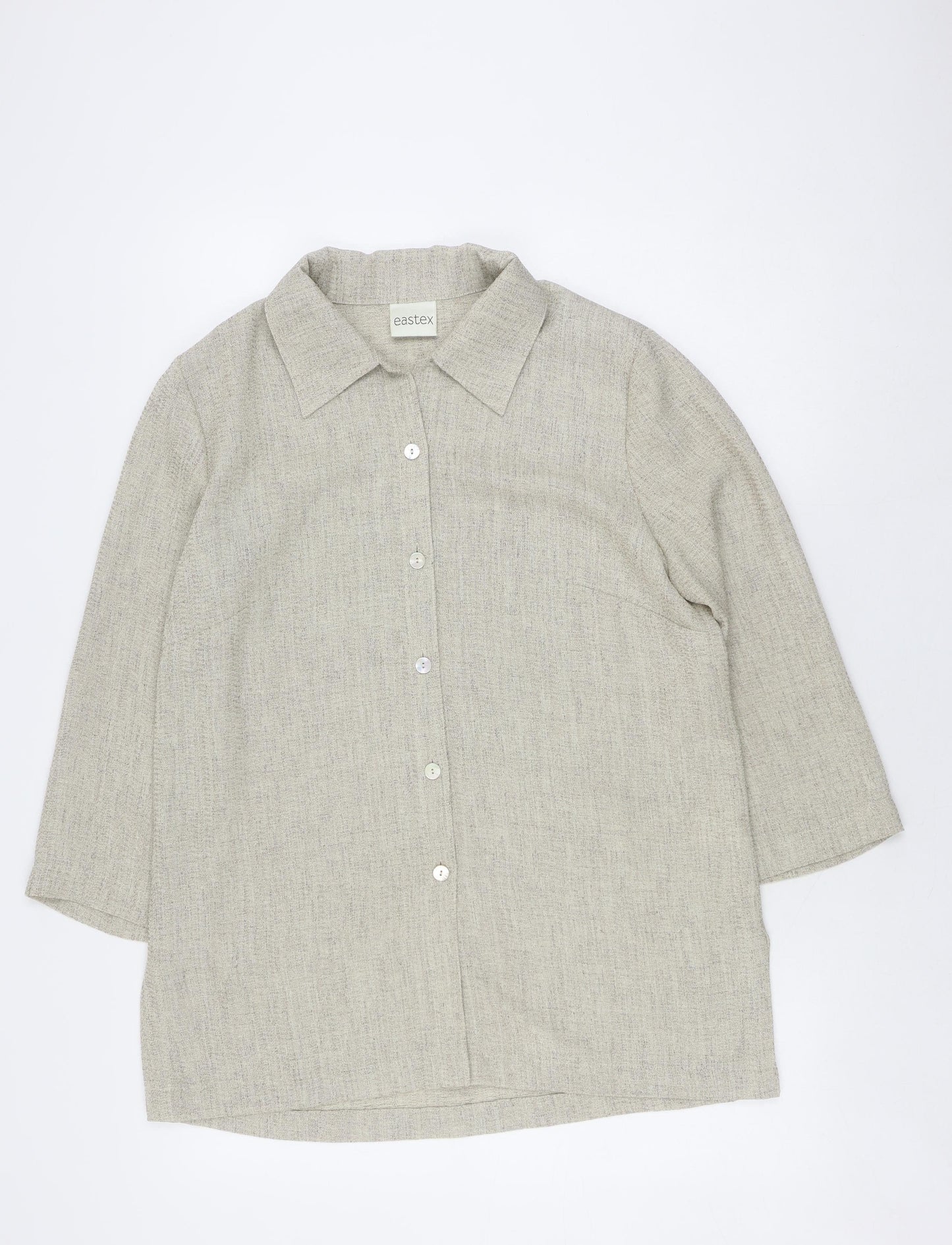 Eastex Women's Beige Button-Up Shirt UK 14