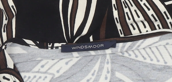 Windsmoor Women's Black Floral V-Neck Top, M