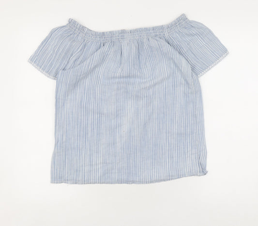 Fat Face Women's Blue Off Shoulder Blouse Size 10