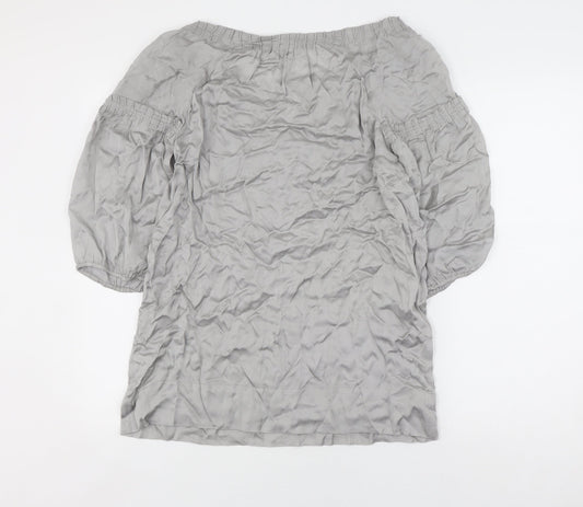 Womens UK Size 8 Mint Velvet Grey Viscose Shirt