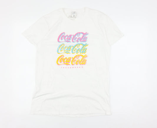 Coca-Cola Womens White M Retro Graphic Tee