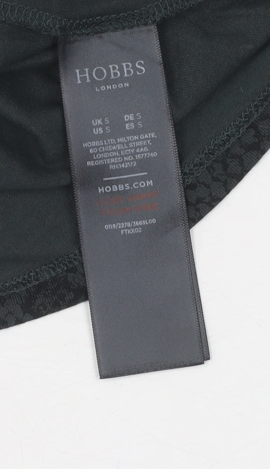 Hobbs Women's Green Tunic Blouse, Size S, V-Neck Animal Print