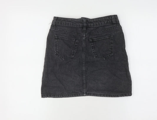 Topshop Women's Black Denim Skirt Size 8 Petites