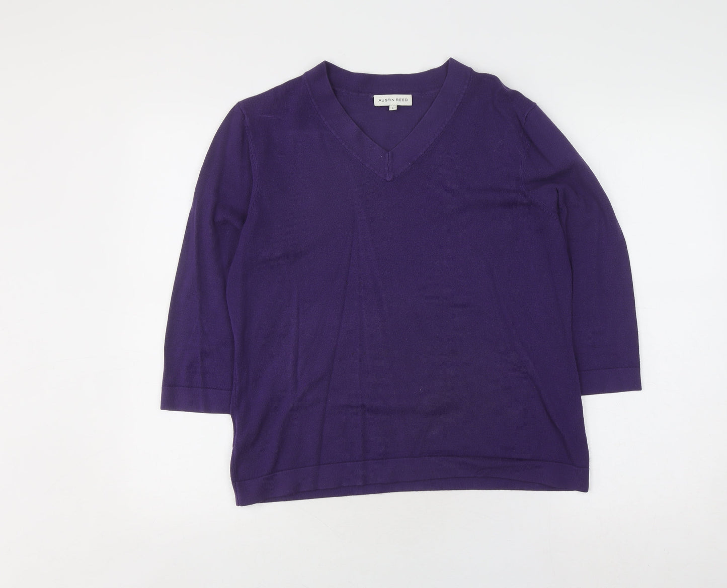Austin Reed Women's Purple V-Neck Pullover Jumper