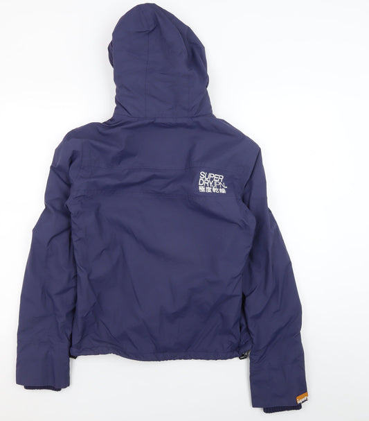 Superdry Women's Blue Hooded Windbreaker Jacket S