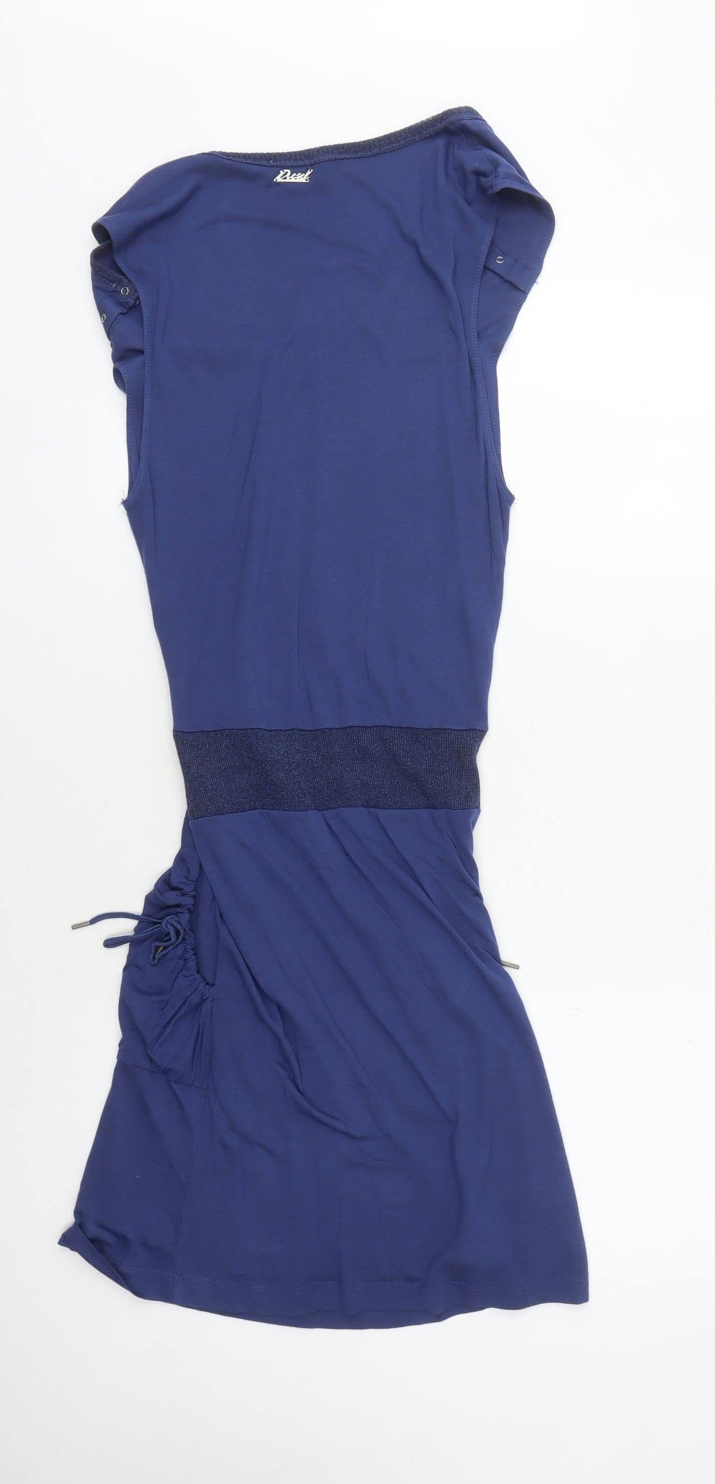 Diesel Women's Blue Shift Dress XS Sleeveless Casual