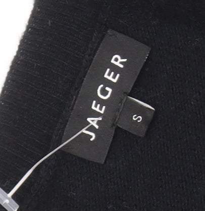 Jaeger Women's Black Jumper Dress S Studded Wool