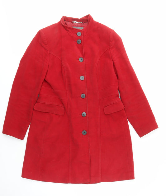 Laura Ashley Red Women's Overcoat Size 14 Cotton Classic