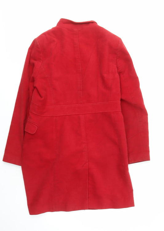 Laura Ashley Red Women's Overcoat Size 14 Cotton Classic