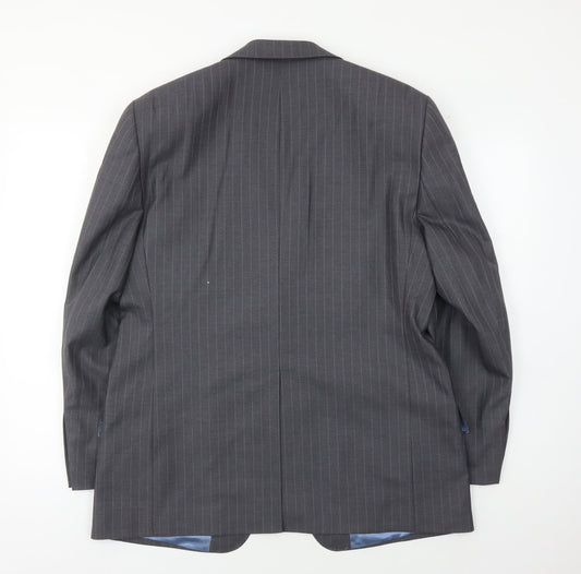 Magee Men's Grey Striped Blazer, Size 40S