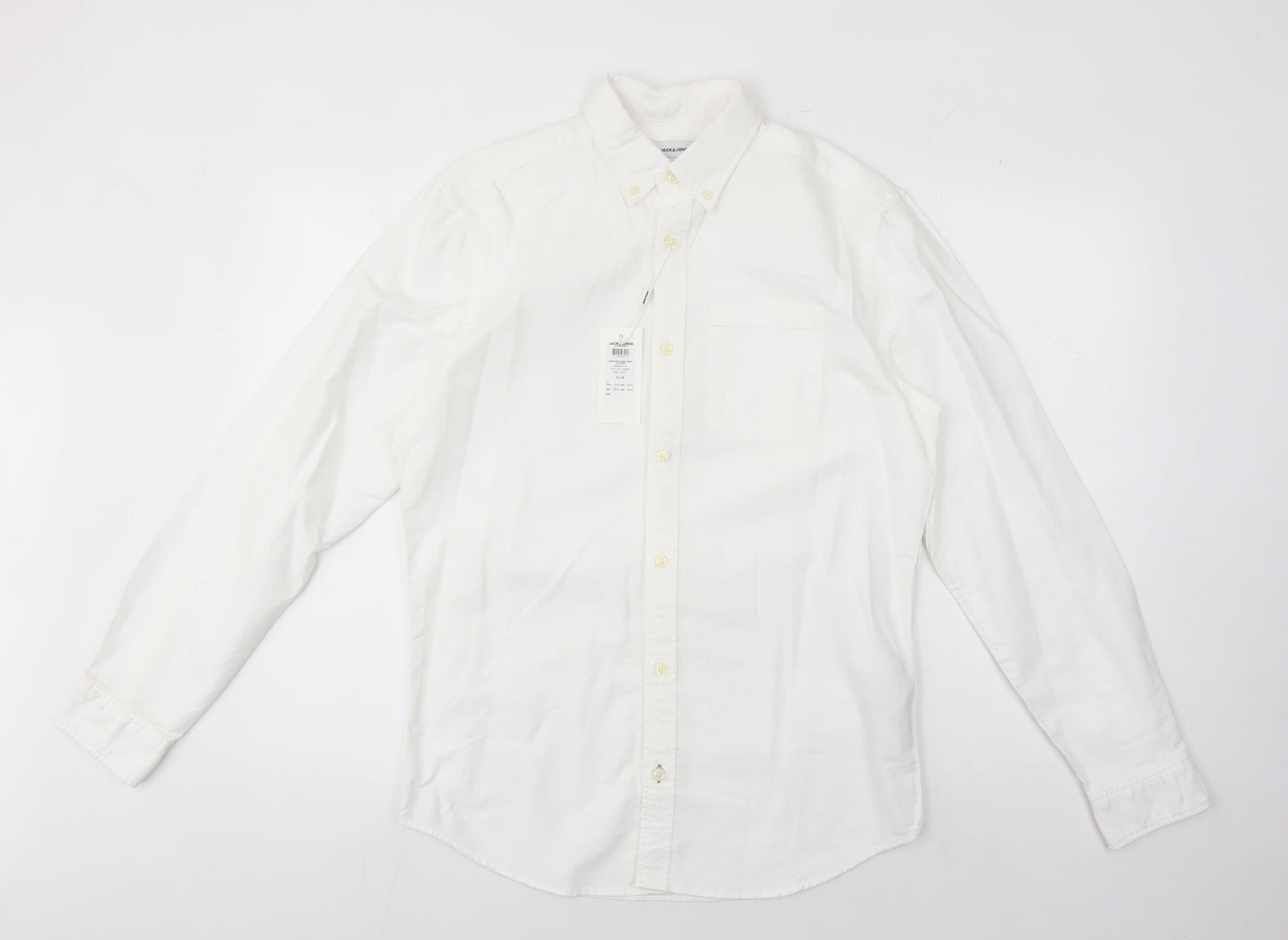 Jack & Jones Men's White Dress Shirt, Small