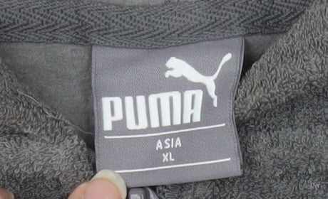 Puma Men's Grey XL Full Zip Hoodie with Logo