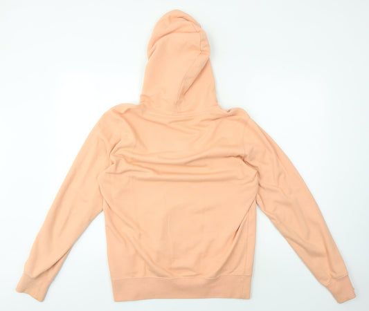 Champion Men's Orange Logo Hoodie Medium Pullover